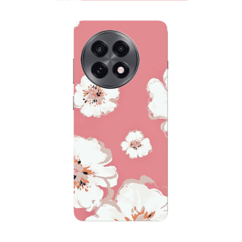 Oneplus 13 5G White Flowers Transparent Silicone TPU Θήκη